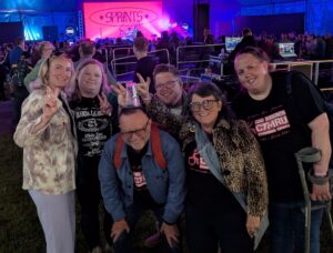 group of gig buddies at a gig