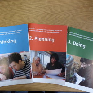 Three guideline books on making information easy to read and understand