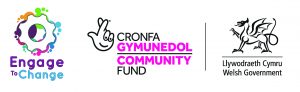 Logos for Engage to Change, National Lottery Community Fund and Welsh Government